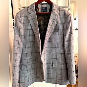 Tailorbyrd Light Heather Gray Windowpane Blazer 44R